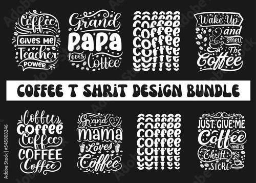 Coffee typography t shirt design bundle vector download