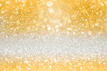 Gold white silver glitter 50th 50 wedding anniversary birthday background diamond jewelry invite or Christmas champagne New Year