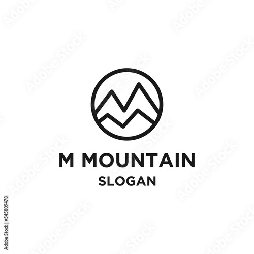 Free Download Letter m mountain logo icon design template vector illustration - GFXLoad