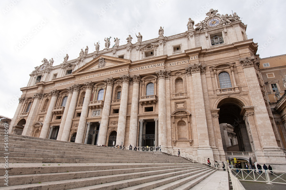 Italy, Rome, Vatican, St. Peter's Cathedral, facade architecture.