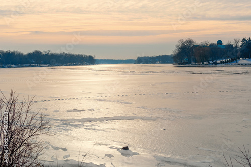 A Frozen Fox River At De Pere, Wisconsin, In January © Barbara