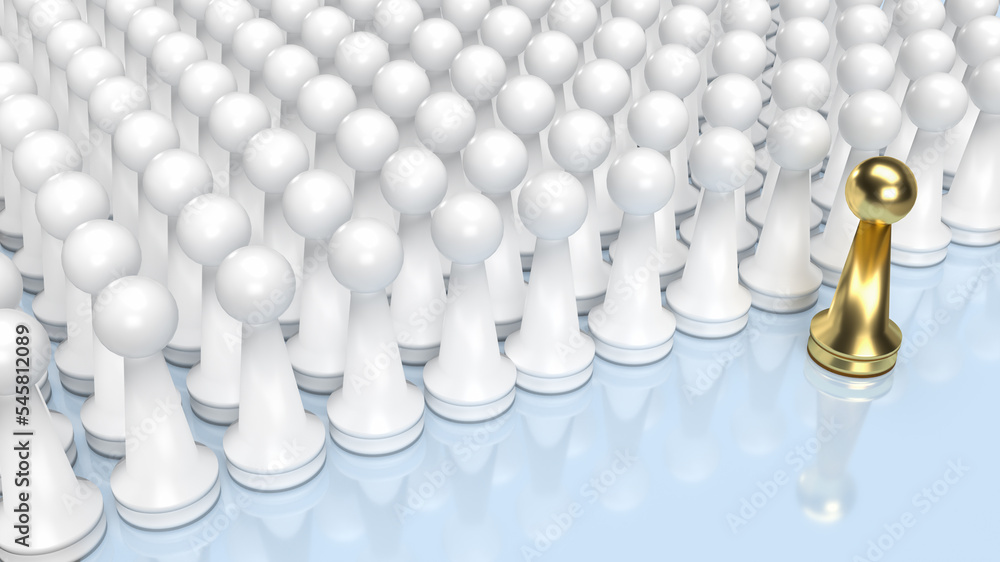 The golden chess and white chess for business or abstract concept 3d rendering The golden chess and white chess for business or abstract concept 3d rendering