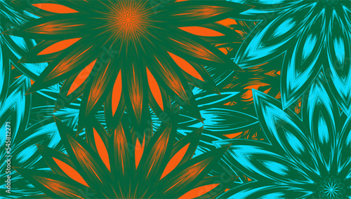 Flowers. Seamless floral background. Tracery handmade nature ethnic fabric backdrop pattern. Textile design texture. Decorative color art. Vector