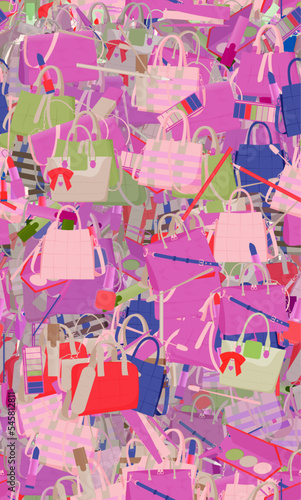 Background pattern abstract seamless design texture. Theme is about store, accessories, shopping, marker, powder, personal, cosmetology, pomade, employee, content, small, purse, bureaucracy
