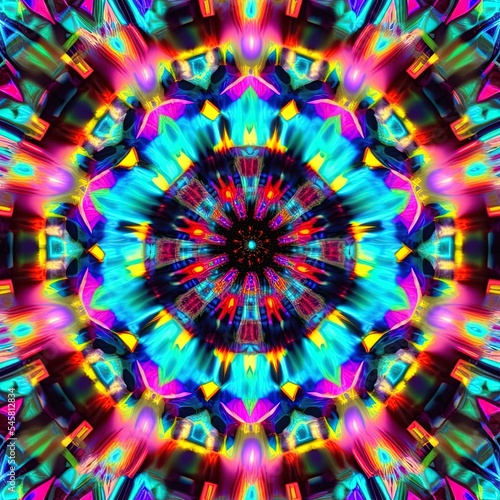 Beautiful abstract multicolor kaleidoscope texture. Illustration for design.