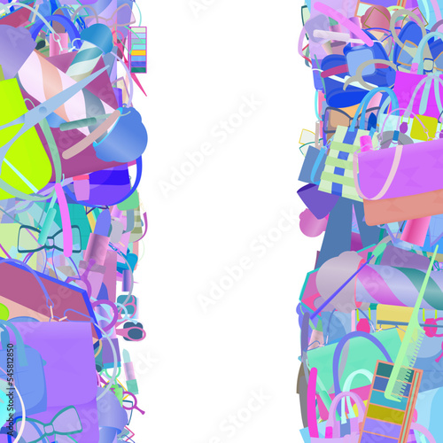 Background pattern abstract seamless design texture. Vertical stripes. Border frame, transparent background. Theme is about , satchel, fashion, Tote, makeup, Laptop Backpack, pomatum, business