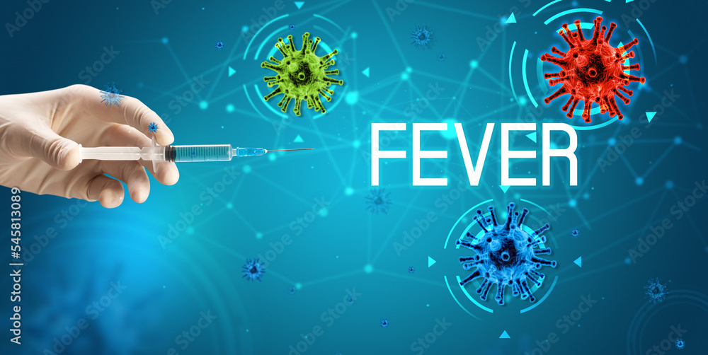 Syringe, medical injection in hand, coronavirus vaccine concept