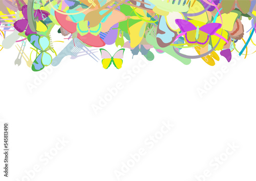 Background pattern abstract seamless design texture. Horizontal stripe. Border frame, transparent background. Theme is about comb, summer, wavy, barrette, design, woven, irregular, various