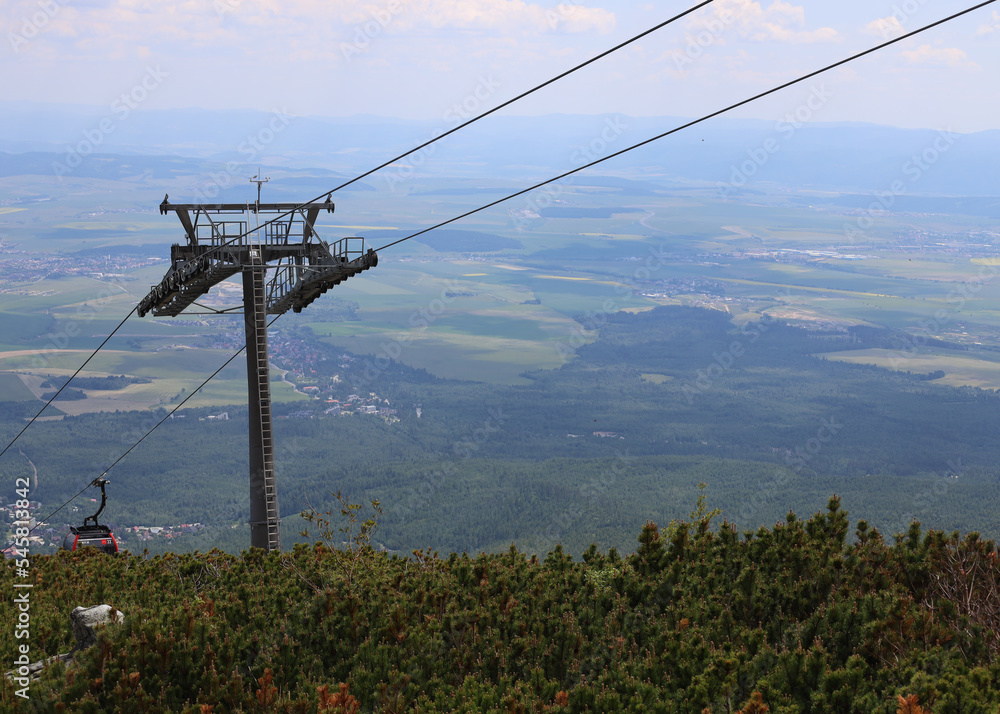 Gondola to the mid station of Lomnicky Stit in Slovakia