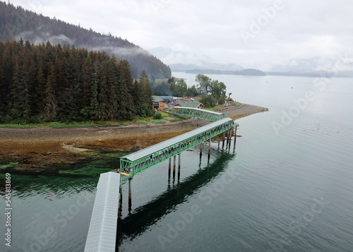 Passenger gangway in the Icy Straight Point in Alaska