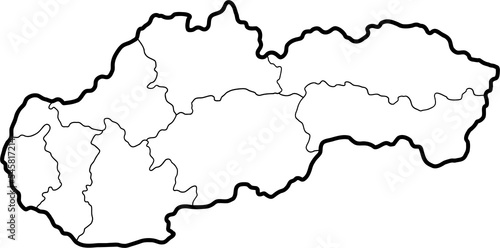 doodle freehand drawing of slovakia map.