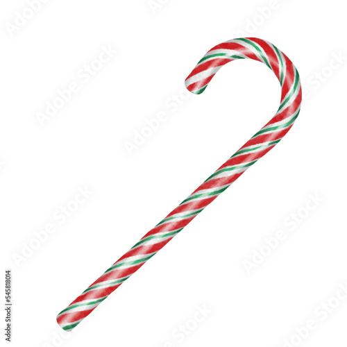 watercolor christmas candy cane