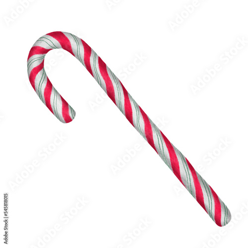 watercolor christmas candy cane