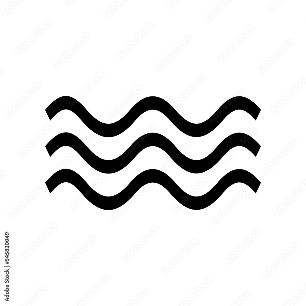 wavy water icon vector