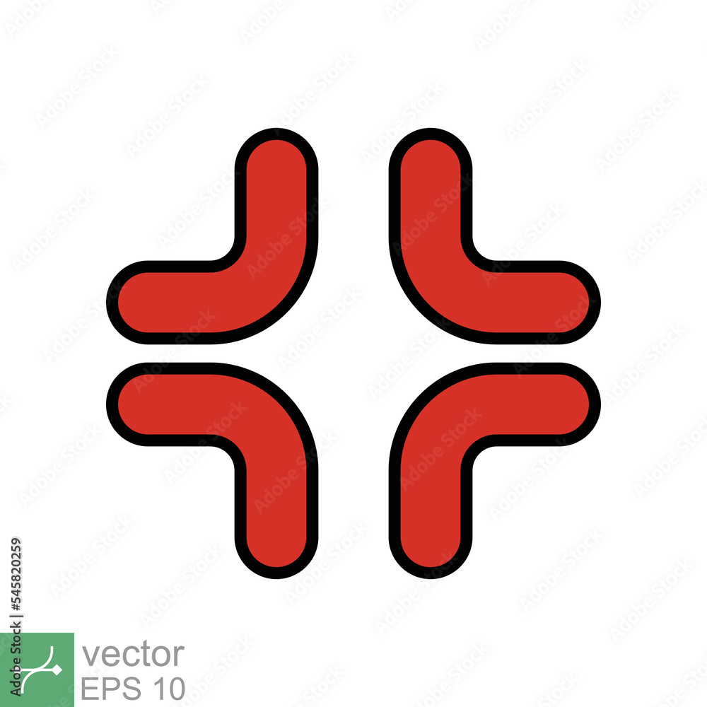 Anger symbol icon. Simple flat style. Red angry sign, cartoon emoticon sticker concept. Filled outline vector illustration isolated on white background. EPS 10. Anger symbol icon. Simple flat style. Red angry sign, cartoon emoticon sticker concept. Filled outline vector illustration isolated on white background. EPS 10.