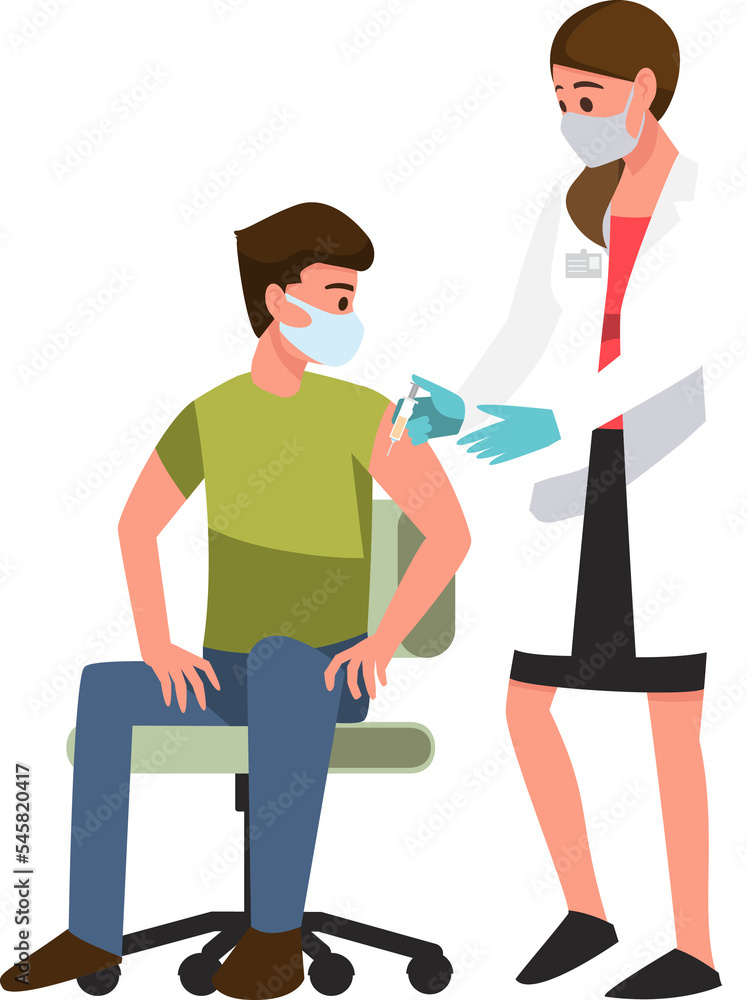 Vaccination of people from coronavirus COVID19., flu or influenza shot