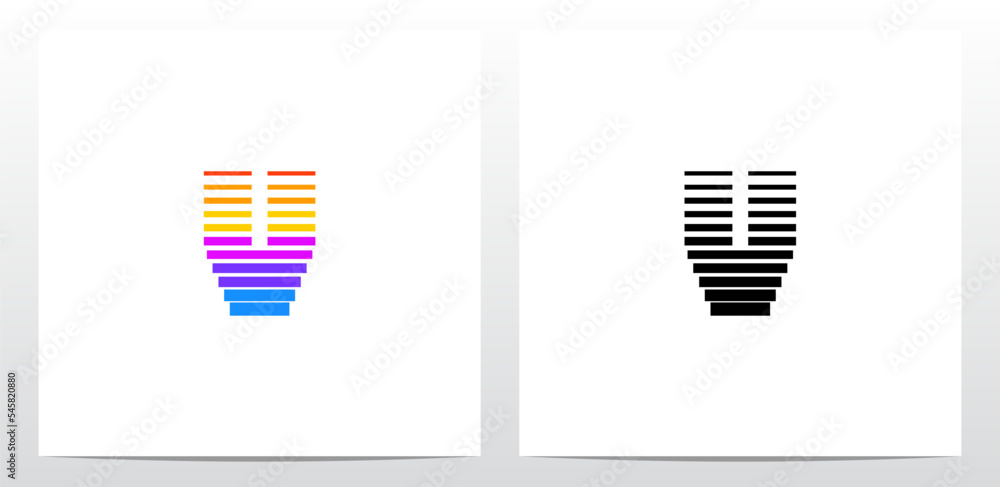 Electric Music Bar Letter Logo Design V Electric Music Bar Letter Logo Design V