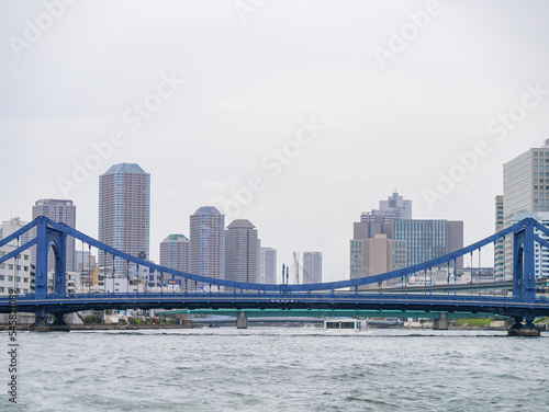 Overcast view of the cityscape from a ship