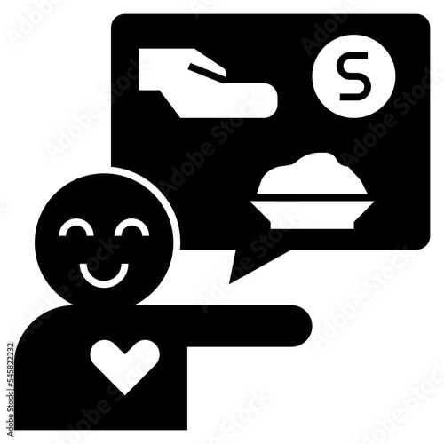 altruism glyph style icon