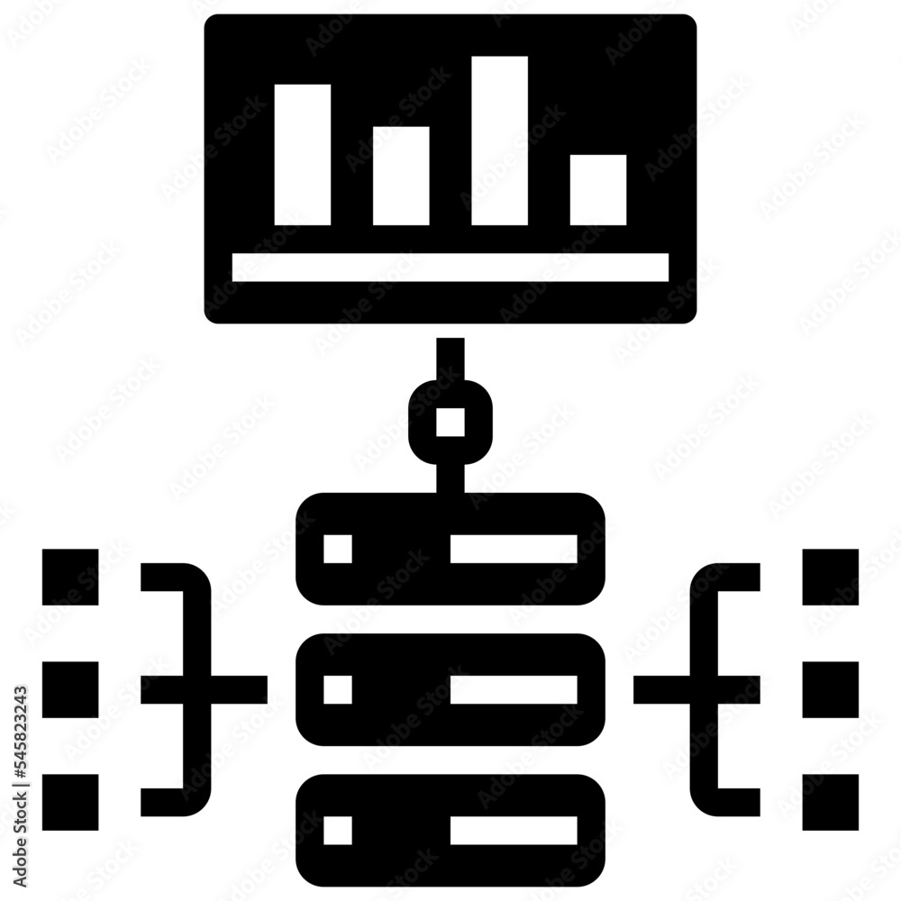 Obraz premium data glyph style icon