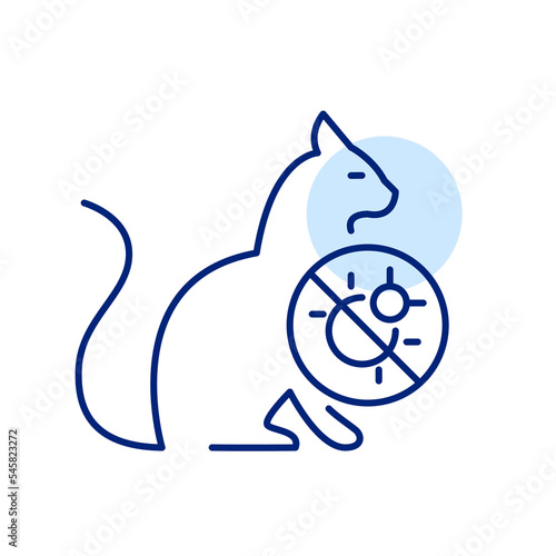 Flea protection for cats. Pixel perfect, editable stroke line icon