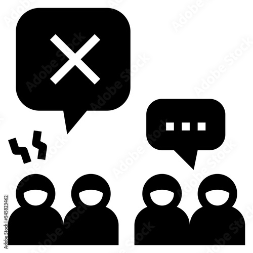 disagreement glyph style icon