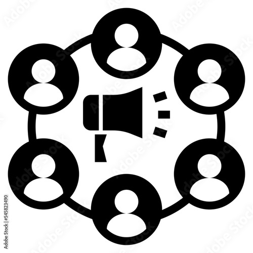 dissemination glyph style icon