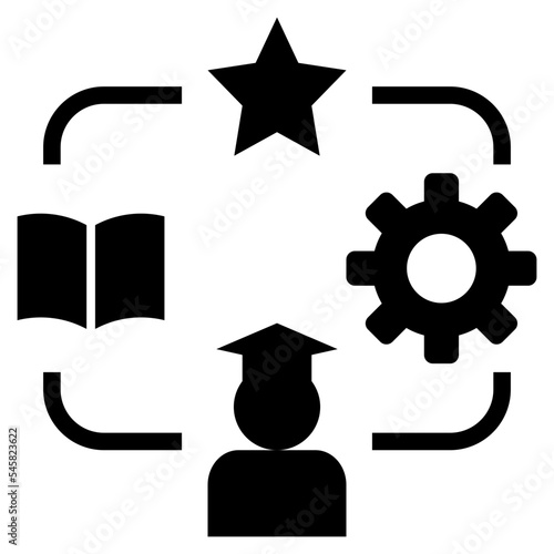 education glyph style icon