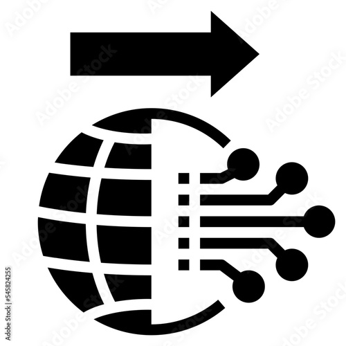 globalization glyph style icon