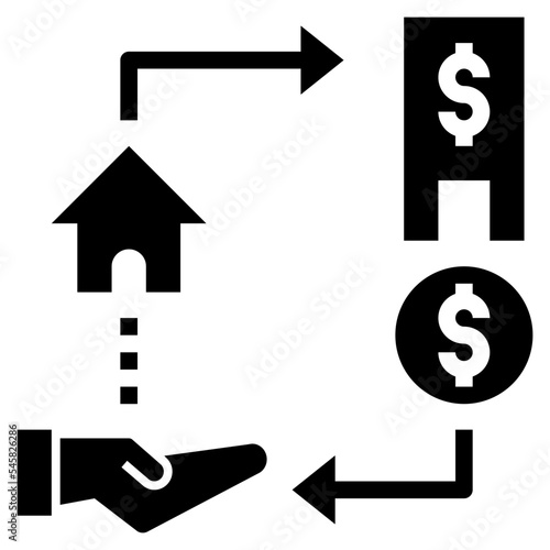 refinancing glyph style icon