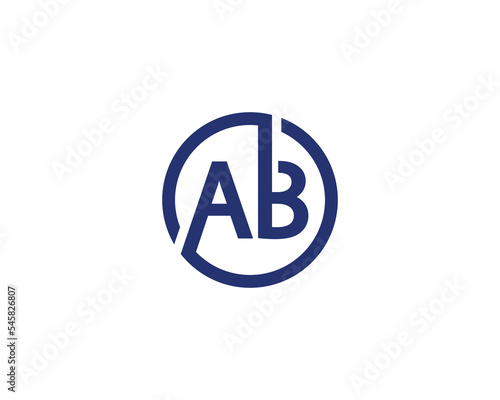 AB BA logo design vector template