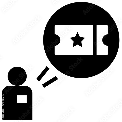ticket glyph style icon