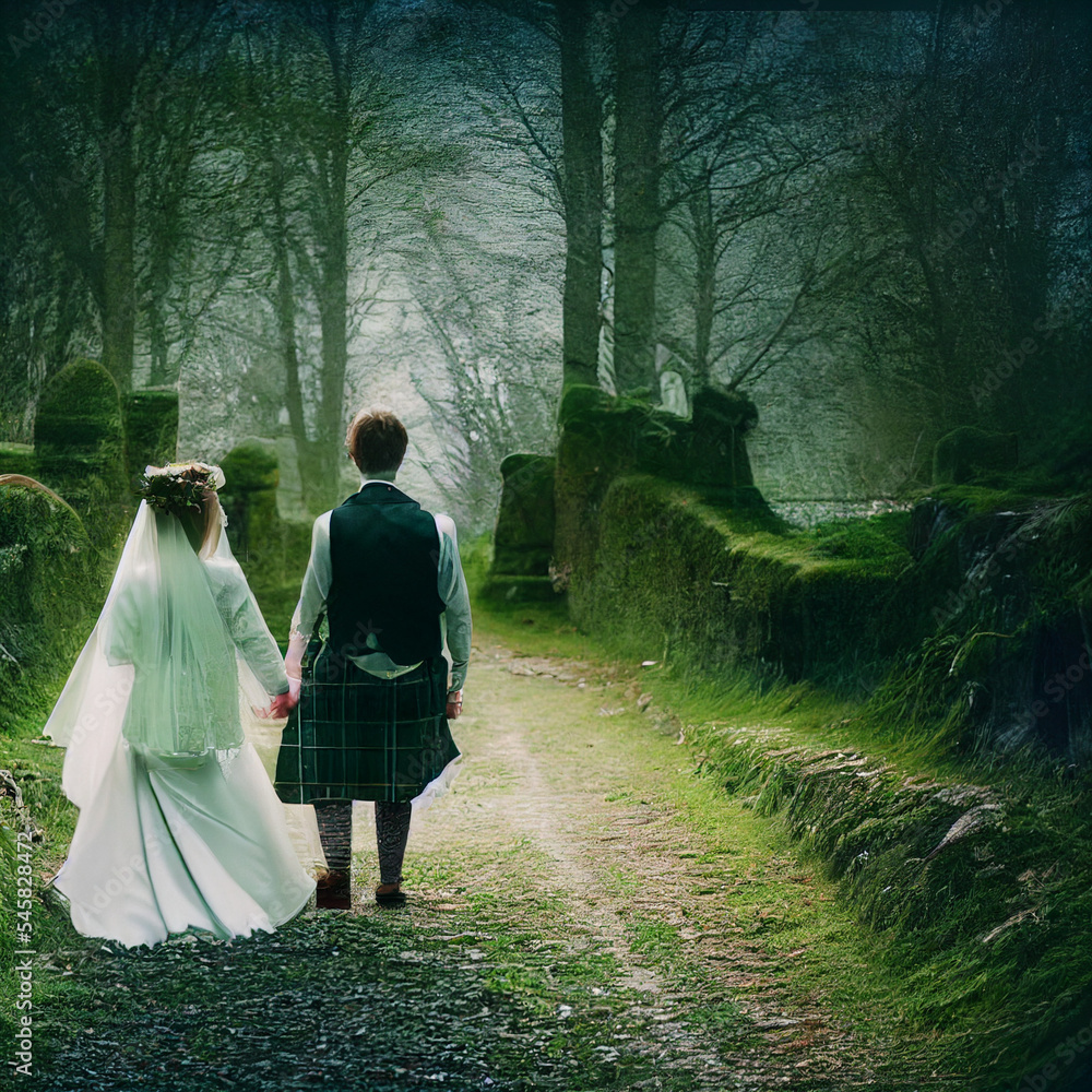 Fototapeta premium Celtic Newlyweds, AI 