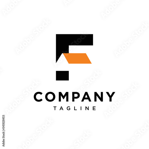 Letter F house logo vector template