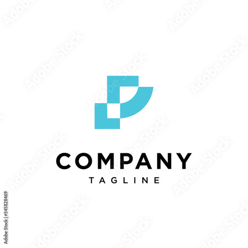 Letter Fish Techno logo vector template