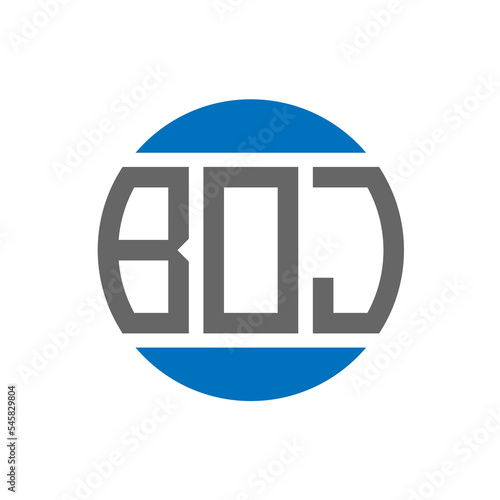 BOJ letter logo design on white background. BOJ creative initials circle logo concept. BOJ letter design.