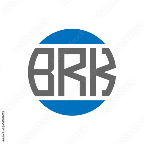 BRK letter logo design on white background. BRK creative initials circle logo concept. BRK letter design.