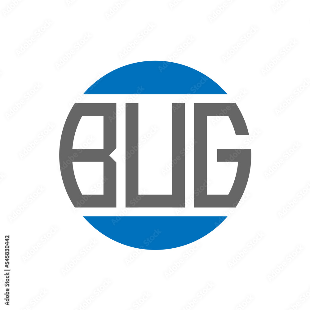 BUG letter logo design on white background. BUG creative initials circle logo concept. BUG letter design. BUG letter logo design on white background. BUG creative initials circle logo concept. BUG letter design.