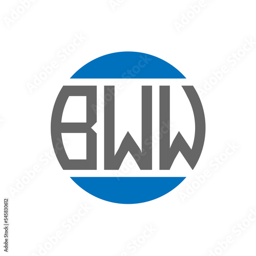 BWW letter logo design on white background. BWW creative initials circle logo concept. BWW letter design.