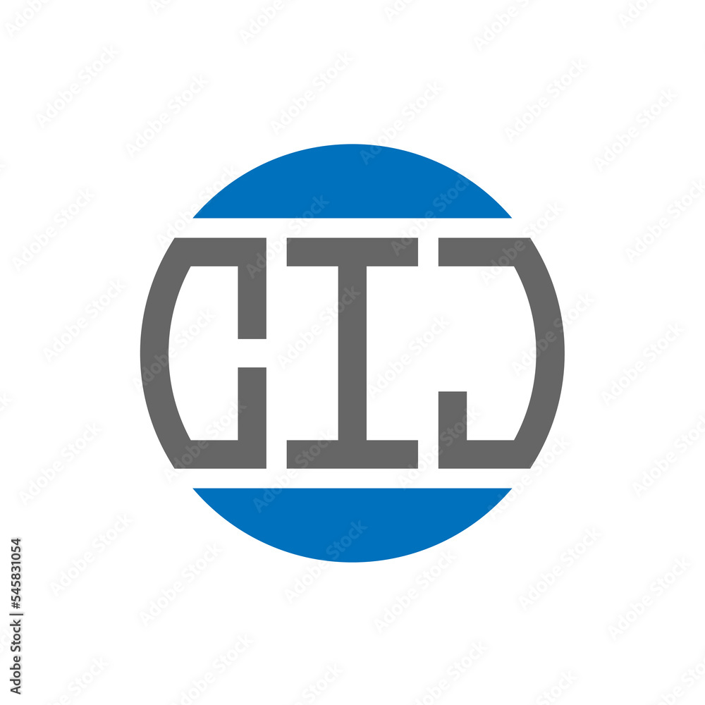 CIJ letter logo design on white background. CIJ creative initials circle logo concept. CIJ letter design. CIJ letter logo design on white background. CIJ creative initials circle logo concept. CIJ letter design.