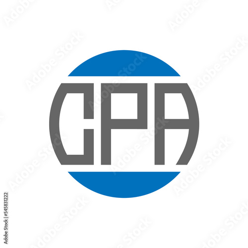 CPA letter logo design on white background. CPA creative initials circle logo concept. CPA letter design.