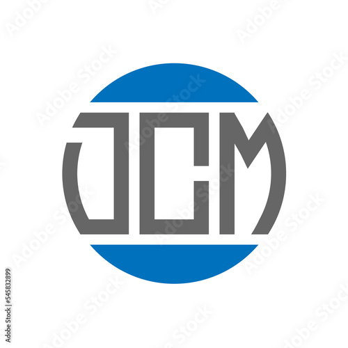 DCM letter logo design on white background. DCM creative initials circle logo concept. DCM letter design. photo