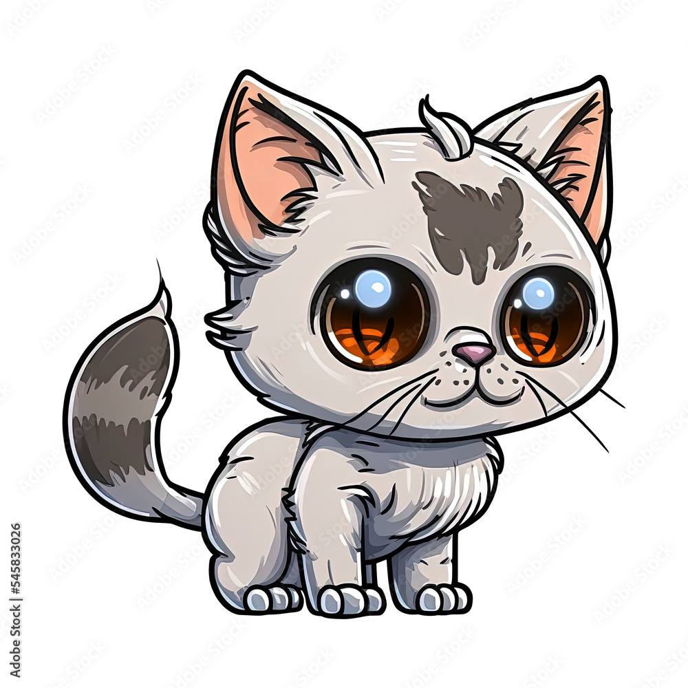 Cute cat sitting cartoon icon illustration. Cute cat sitting cartoon icon illustration.