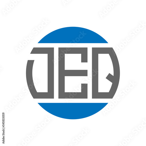 DEQ letter logo design on white background. DEQ creative initials circle logo concept. DEQ letter design. photo