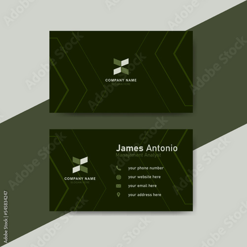 Green business identity card template concept