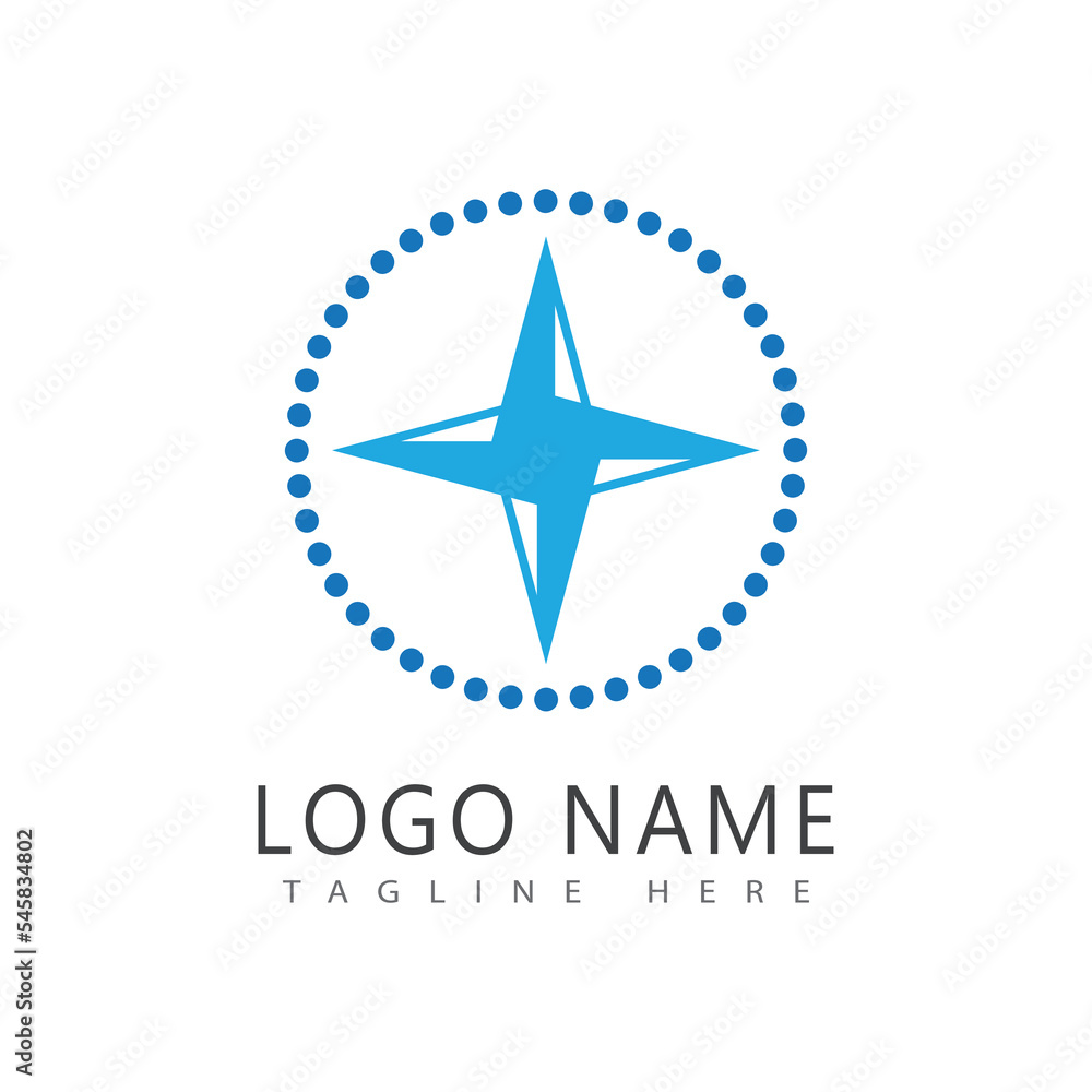 Fototapeta premium Compass Logo Template vector icon illustration design