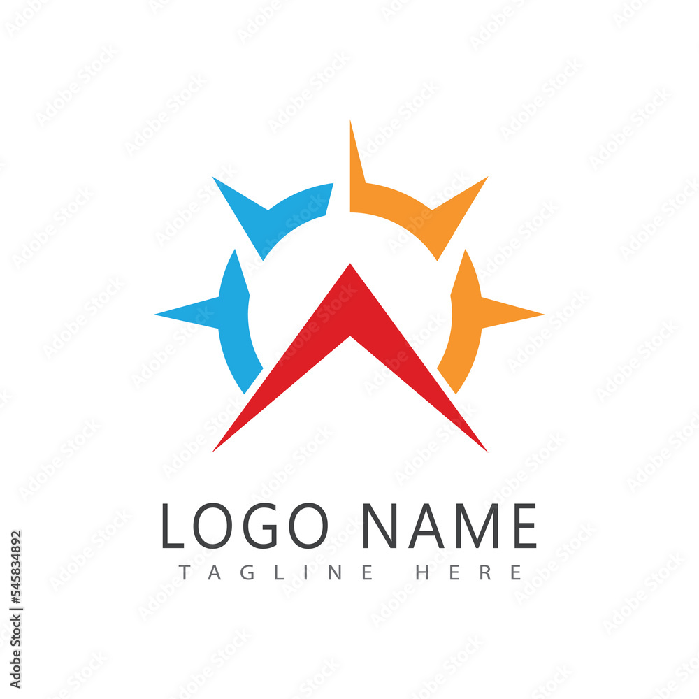 Obraz premium Compass Logo Template vector icon illustration design