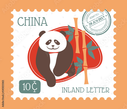 China post, inland letter postmark with panda