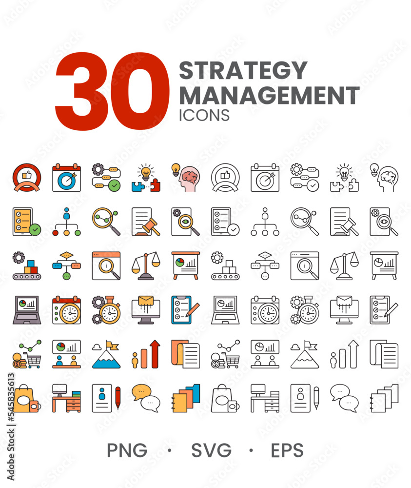 Strategy Management Icons Strategy Management Icons