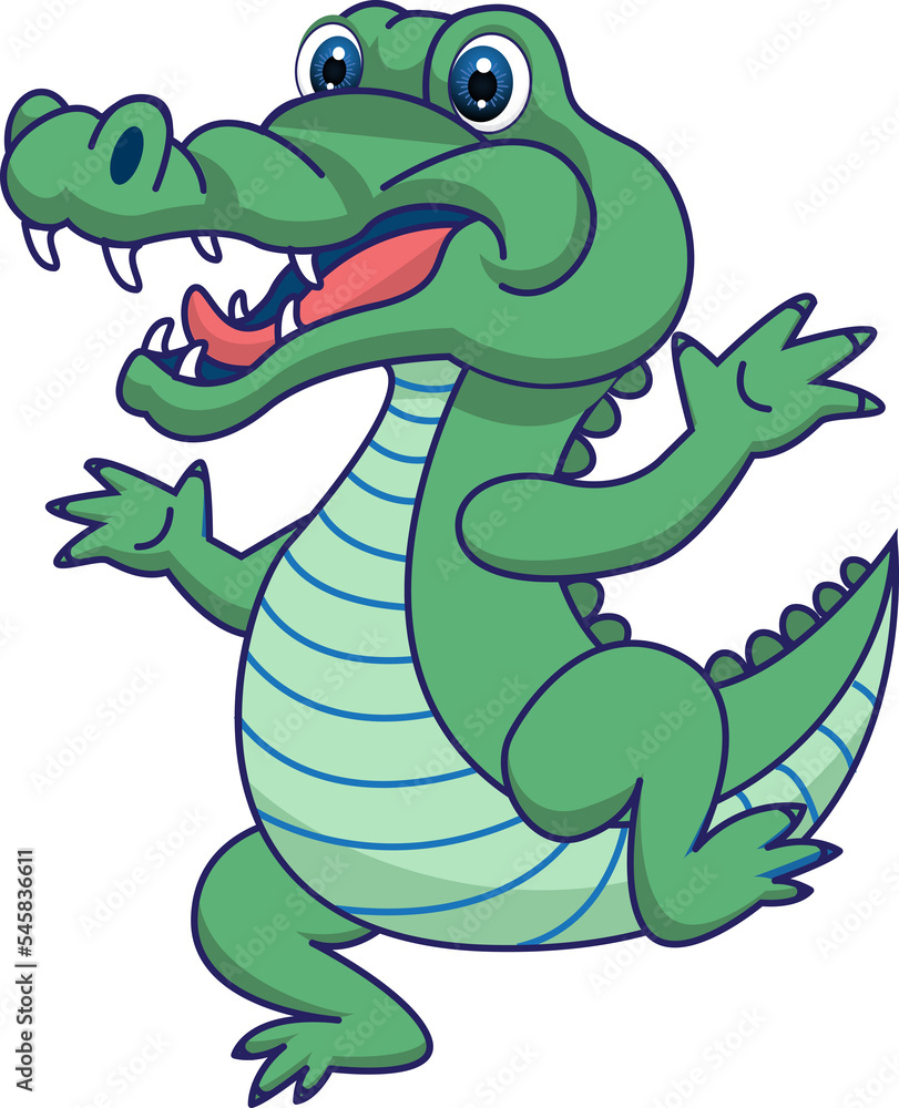 Fototapeta premium Cute Alligator or Crocodile cartoon vector illustration